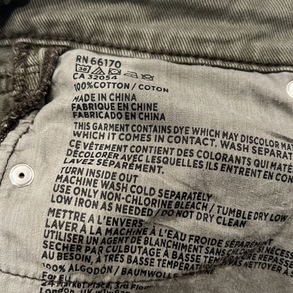 BDG Olive Green Jean Low rise Shorts - Picture 4 of 7